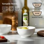 DOWAN 22 OZ White Ceramic Bowls Set of 4 - Perfect for Soup Bowls for Kitchen, Cereal Bowl, Ramen Bowl, Microwave Safe for Oatmeal, Fruit,Salad and Rice Bowl - Dishwasher & Microwave Safe - Image 3