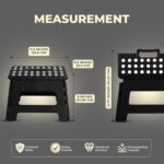 Utopia Home Folding Step Stool - (Pack of 1) Foot Stool with 9 Inch Height - Holds Up to 300 lbs - Lightweight Plastic Foldable Step Stool for Kitchen, Bathroom & Living Room (Black) - Image 3