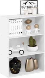 Furinno Pasir 3-Tier Open Shelf Bookcase, Plain White - Image 6