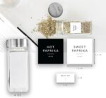 SAVVY & SORTED Glass Jars with 24PK 4oz Containers for Herbs and Seasonings – Includes Pepper Grinder, 374 Labels, Funnel, Shaker Lids & Empty Bottles - Image 4
