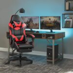 Gaming Chair, Backrest and Seat Height Adjustable Swivel Recliner Racing Office Computer Ergonomic Video Game Chair with Footrest and Lumbar Support, Red/Black - Image 3