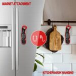 Meat Thermometer Digital for Grilling and Cooking - ANDAXIN Waterproof Ultra-Fast Instant Read Food thermometers with Backlight & Calibration for Kitchen, Deep Fry, BBQ, Grill(Red/Black), LCD - Image 7