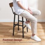 Bar Stools, Set of 2 Round Bar Chairs with Backrest and Footrest, 24.4" Bar Stools, Counter Stools with Adjustable Feet, for Kitchen, Living Room, Pub, Rustic Brown BAHR02101N1 - Image 7
