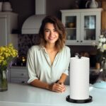 Paper Towel Holder Countertop, One-Handed Tear, Stainless Steel, Weighted Base, Black, Paper Towel Roll Holder Stand with Ratchet Mechanism for Kitchen Bathroom Farmhouse Essentials Decor Accessories - Image 8