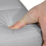 Yaheetech Bar Stools Set of 2, PU Leather Adjustable Swivel Barstools, Hydraulic Kitchen Counter Height Bar Chairs with Armrest and Back for Kitchen, Dining Room, Light Grey - Image 9