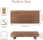 Small Wood Tray Pedestal Stand Farmhouse Bathroom Decor Decorative Wooden Riser Kitchen Soap Dish Holder for Vanity, Counter, Sink, Brown - Image 6