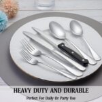24 Pcs Silverware Set with Steak Knives Service for 4,Stainless Steel Flatware Set,Mirror Polished Cutlery Utensil Set,Home Kitchen Eating Tableware Set,Include Fork Knife Spoon Set,Dishwasher Safe - Image 8