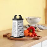 Kaishun Cheese Grater, Mini Size 4-Sided Stainless Steel Grater, Food Shredder for Cheese, Parmesan, Vegetable, Dishwasher Safe, Black - Image 6