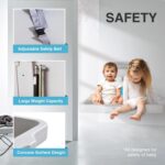 Baby Changing Station Wall Mounted Baby Changing Table Foldable Diaper Changing Unit Commercial Restrooms Horizontal HDPE Meterial with Safrty Strap White Gray - Image 9