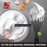Walfos Silicone Whisk,Stainless Steel Wire Whisk Set of 3 -Heat Resistant 480°F Kitchen Whisks for Non-stick Cookware,Balloon Egg Beater Perfect for Blending,Whisking,Beating,Frothing & Stirring,Black - Image 4