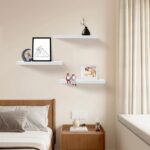 White Floating Shelves - Set of 3, 16" Wall Mounted Shelves for Home Decor, Living Room, Bedroom, Bathroom, Kitchen - Image 5