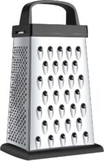 Kaishun Cheese Grater, Mini Size 4-Sided Stainless Steel Grater, Food Shredder for Cheese, Parmesan, Vegetable, Dishwasher Safe, Black - Image 2