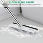 SetSail Floor Scrub Brush with 51-Inch Long Adjustable Handle 2 in 1 Scrape Brush Stiff Bristle Floor Scrubber for Cleaning Shower Bathroom Garage Kitchen Wall Deck Tub Tile - Image 7