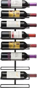 Sorbus Wall Mount Wine Rack (Holds 9 Bottles) - Wine Rack Wall Mounted for Wine Bottles, Liquor, Champagne, Black Metal Wine Bottle Holder for Home Bar, Wine Kitchen Storage - Image 2