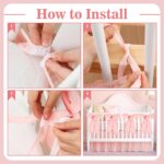 Pink Crib Bed Skirts with 4 Large Cot Bow Baby Crib Skirt for Boys Girls Nursery Toddler Bedskirt Dust Ruffle 14" Drop - Image 8