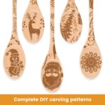 HANSGO Wooden Spoons for Cooking, 12 Inch Long Handle Wooden Cooking Mixing Oval Spoons to Baking, Stir Meals, 3PCS - Image 8