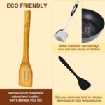 Wooden Spoons for Cooking 7-Piece, Kitchen Nonstick Bamboo Cooking Utensils Set, Healthy Bamboo Wooden Spatula Spoon for Cooking - Image 7
