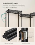 SONGMICS Heavy-Duty Clothes Rack, Garment Rack, Portable Closet, 68.7-Inch Wide Clothing Rack with Adjustable Mesh Shelves and Hanging Rails, Ink Black ULGR433B01 - Image 6