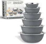 COOK WITH COLOR Stainless Steel Mixing Bowls Set - Nesting Bowls, 6 Pieces, Grey - Image 2