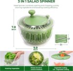 SUSTEAS Salad Spinner Large, Vegetables Wash Bowl, Fruits & Herb Lettuce Dryer with 5 Blade Slicer Egg Yolk Strainer Shredder for Efficient Salad Preparation and Food Washing, 4.25Qt - Image 4