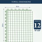 LANE LINEN Kitchen Towels Set - Pack of 12 Cotton Dish Towels for Drying Dishes, 18”x 28”, Premium Hand Towels, Tea Towel, Quick Drying Kitchen Towel Set - Olive - Image 4