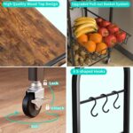 HapiRm Rolling Kitchen Microwave Cart - 4 Tier Microwave Table Stand with Pull-Out Baskets, Coffee Bar Baker's Rack with Wheels Rolling Storage Cart Organizer Shelf for Living Room Office, Balcony - Image 9