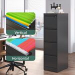 4 Drawer File Cabinet with Lock,Metal Vertical Filing Cabinets for Home Office,Heavy Duty File Storage Cabinet for Letter/Legal/A4/F4 Size File,Assembly Require (Black, Vertical 4 Drawer) - Image 7
