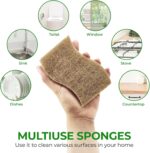 Natural Kitchen Sponge - Biodegradable Compostable Cellulose and Coconut Scrubber Sponge - Pack of 12 Eco Friendly Sponges for Dishes - Image 7