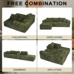 Cloud Sectional Couch with L-Shape Chaise,Modern Modular Sofa with Deep Seat, Upholstered Couches with Left Facing Chaise for Living Room Bedroom, No Assembly Required, Green (Plush Corduroy Fabric) - Image 6