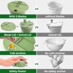 SUSTEAS Salad Spinner Large, Vegetables Wash Bowl, Fruits & Herb Lettuce Dryer with 5 Blade Slicer Egg Yolk Strainer Shredder for Efficient Salad Preparation and Food Washing, 4.25Qt - Image 3