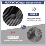 MAXYOYO Convertible Sofa Bed, Pull Out Loveseat Sleeper Sofa, 2 in 1 Folding Couch Bed, Fold Out Floor Couch with Pillows for Living Room Bedroom Lounge, Dark Grey - Image 7