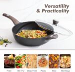 SENSARTE Nonstick Frying Pan Skillet with Lid, 12 Inch Large Deep Frying Pan, 5 Qt Non Stick Saute Pan with Cover, Induction Pan, Healthy Non Toxic Cooking Pan with Helper Handle, PFOA PFOS Free - Image 7