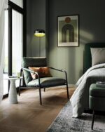 VASAGLE EKHO Collection - Accent Chair, Metal Framed Armchair, Synthetic Leather with Stitching, Mid-Century Modern, Sling Chair for Living, Bedroom, Reading Room, Lounge, Forest Green ULAC014C01 - Image 3