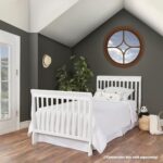 Dream On Me Aden 4-in-1 Convertible Mini Baby Crib in White, GreenGuard Gold & JPMA, Sustainable Pinewood, Non-Toxic Finish, 3-Levels, Converts to Mini Day & Twin-Size Bed (Rail Sold Separately) - Image 9