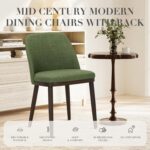 COLAMY Upholstered Dining Chairs Set of 4, Modern Kitchen Chairs with Back, Fabric Side Dining Room Chairs with Wood Legs for Farmhouce Restaurant, Green - Image 7