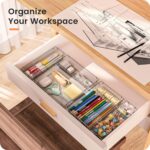 【Crystal Design】A-LUGEI Clear Drawer Organizer,【Military Grade】Acrylic Makeup Organizer, Bathroom Organizers and Storage, Organization and Storage, Organizer Bins for Office Vanity Kitchen Tool Trays - Image 4