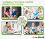Alpine Wall Mounted Baby Changing Station - Horizontal Baby Changing Table Foldable Diaper Tables with Safety Strap for Commercial Bathroom, ADA Complaint (Hardware Included) White Gray - Image 9