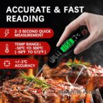 Cooking Thermometer,IP67 Waterproof Digital Meat Thermometer with Backlight, Calibration & Hold Function，Food Thermometer for Cooking,Outdoor Grilling,Candy Making - Image 3