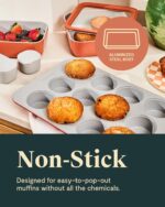 Caraway Non-Stick Ceramic 12-Cup Muffin Pan - Naturally Slick Ceramic Coating - Non-Toxic, PTFE & PFOA Free - Perfect for Cupcakes, Muffins, and More - Cream - Image 5