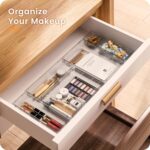 【Crystal Design】A-LUGEI Clear Drawer Organizer,【Military Grade】Acrylic Makeup Organizer, Bathroom Organizers and Storage, Organization and Storage, Organizer Bins for Office Vanity Kitchen Tool Trays - Image 5