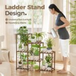 Bamworld Plant Stand Indoor Plant Shelf Outdoor Wood Plant Rack for Multiple Plants 3 Tiers Ladder Plant Pot Holder for Living Room Patio Boho Home Decor for Gardening - Image 6