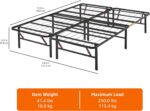 Amazon Basics Bed Frame with Storage, Foldable Metal Platform, Sturdy Steel, No Box Spring Needed, 14 inches High, Tool-Free Setup, Full Size, Black - Image 4