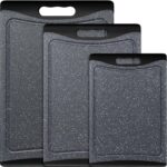 Extra Large Cutting Boards, Plastic Cutting Boards for Kitchen (Set of 3) Cutting Board Set Dishwasher Chopping Board with Juice Grooves Easy-Grip Handles, Dark Grey, Empune - Image 2