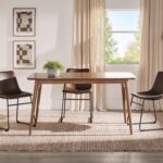 Walker Edison Mid-Century Modern Solid Wood Tapered-Leg Dining Table, 59 Inch, Walnut - Image 9