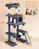 Yaheetech Large Multi-Level Cat Tree, 63 Inches Tall with Sisal-Covered Scratching Posts, Condo, Hammock, Dangling Ball, and Extended Platform for Cats to Play and Sleep - Image 5