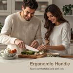 Astercook Knife Set, 13 Pieces Kitchen Knives Set with Healthy Anti-Rust Coating, Dishwasher Safe, Stainless Steel Chef Knife Sets with 6 Blade Guards, Perfect Holiday Gifts for Kitchen - Image 5