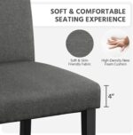 Yaheetech Dining Chairs Set of 4 Fabric Parson Upholstered Kitchen Chairs with Padded Seat and Solid Wood Legs for Dining Room/Restaurant, Armless Design, Dark Grey - Image 6