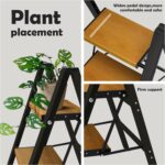 Taranta 2 Step Ladder,Aluminum Lightweight Folding 2 Step Stool with Anti-Slip Wide Pedal, 330lbs Capacity Step Ladder for Household,Kitchen,Office - BlackWoodgrain - Image 5