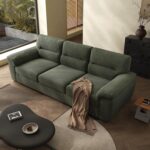 81 inch Corduroysofa for Living Room Three Seater Comfortable Sofa, Fabric Sofa, Modern mid-Century Vintage Brown for Office Meeting Room Apartment(Green, 81inch) - Image 7