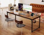 Coleshome 71 Inch Computer Desk with USB Ports, Large Office Desk, Long Study Student Writing Desk, Rustic Brown - Image 8